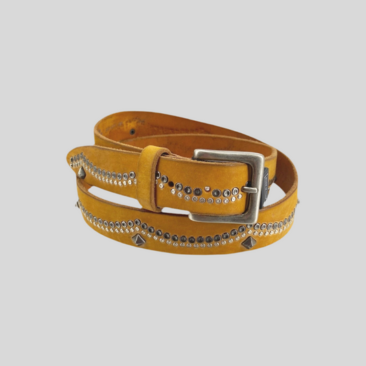 Londra cintura in pelle tinto in capo con borchiette