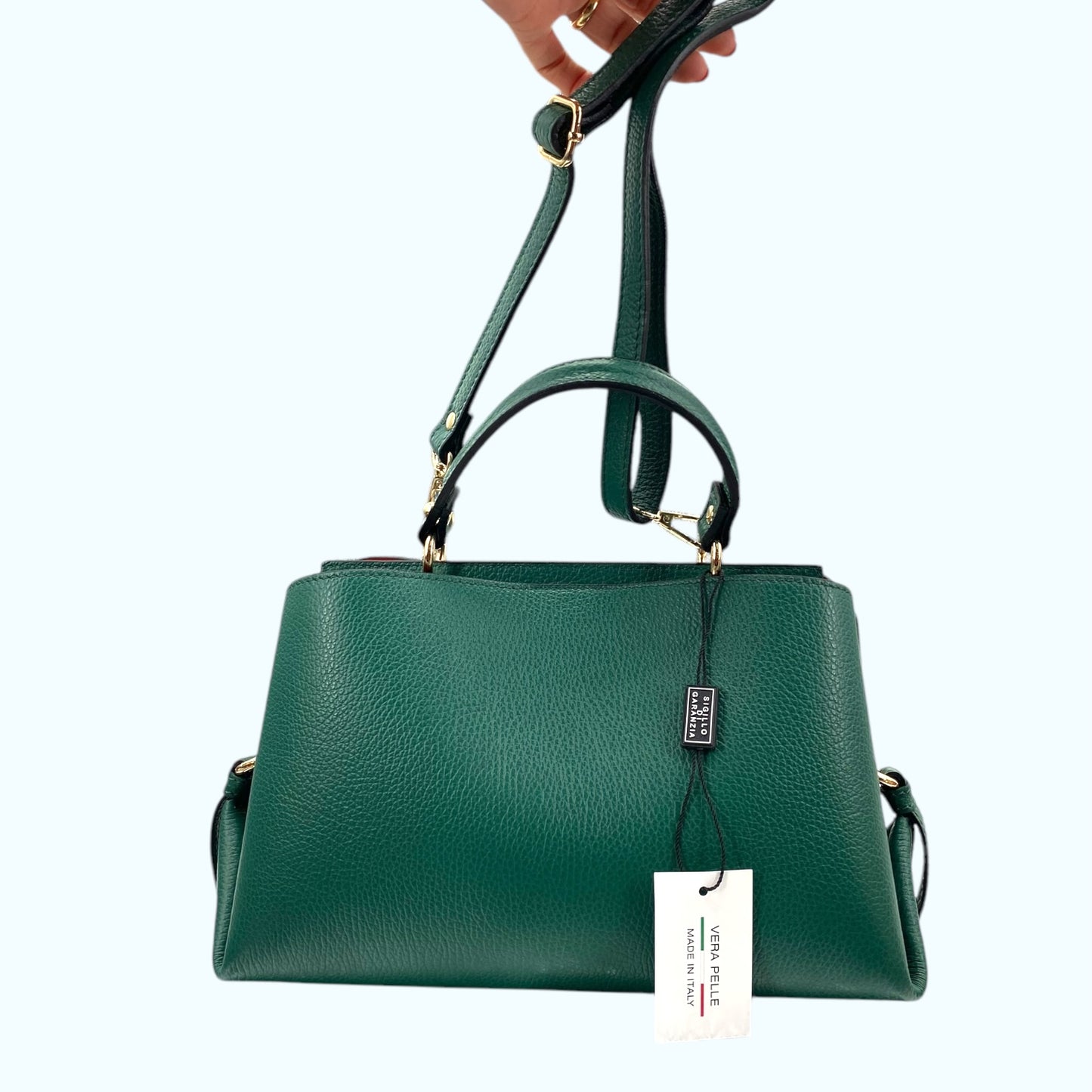 Viola borsa in pelle