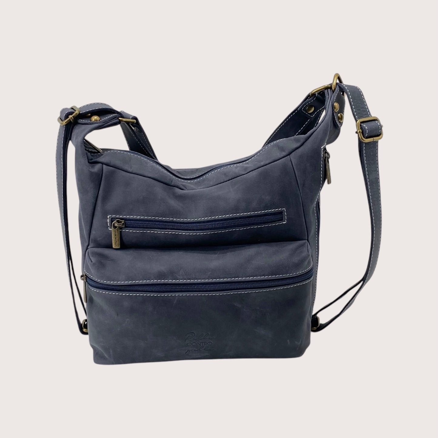Double borsa zaino in pelle PelleCONTROpelle