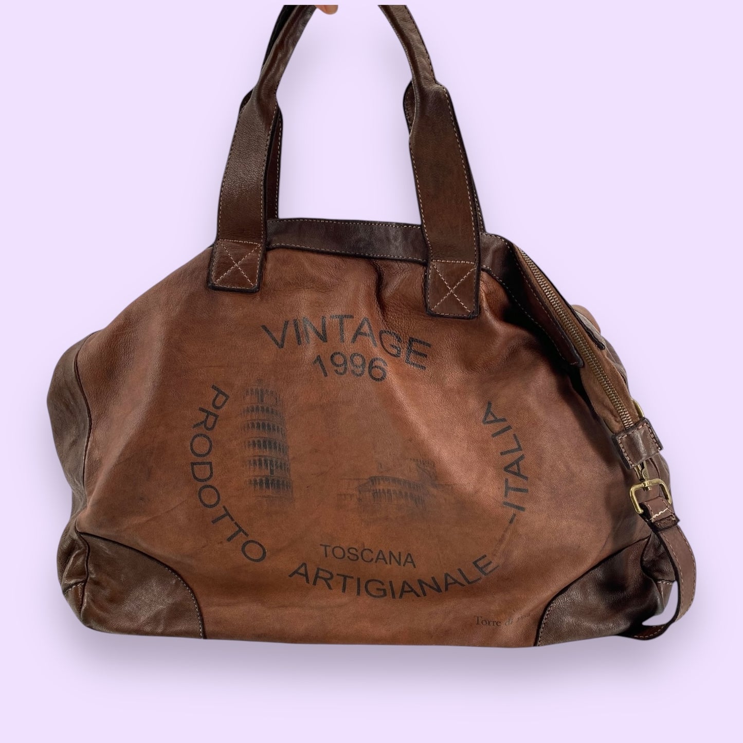 City borsa in pelle tinto in capo