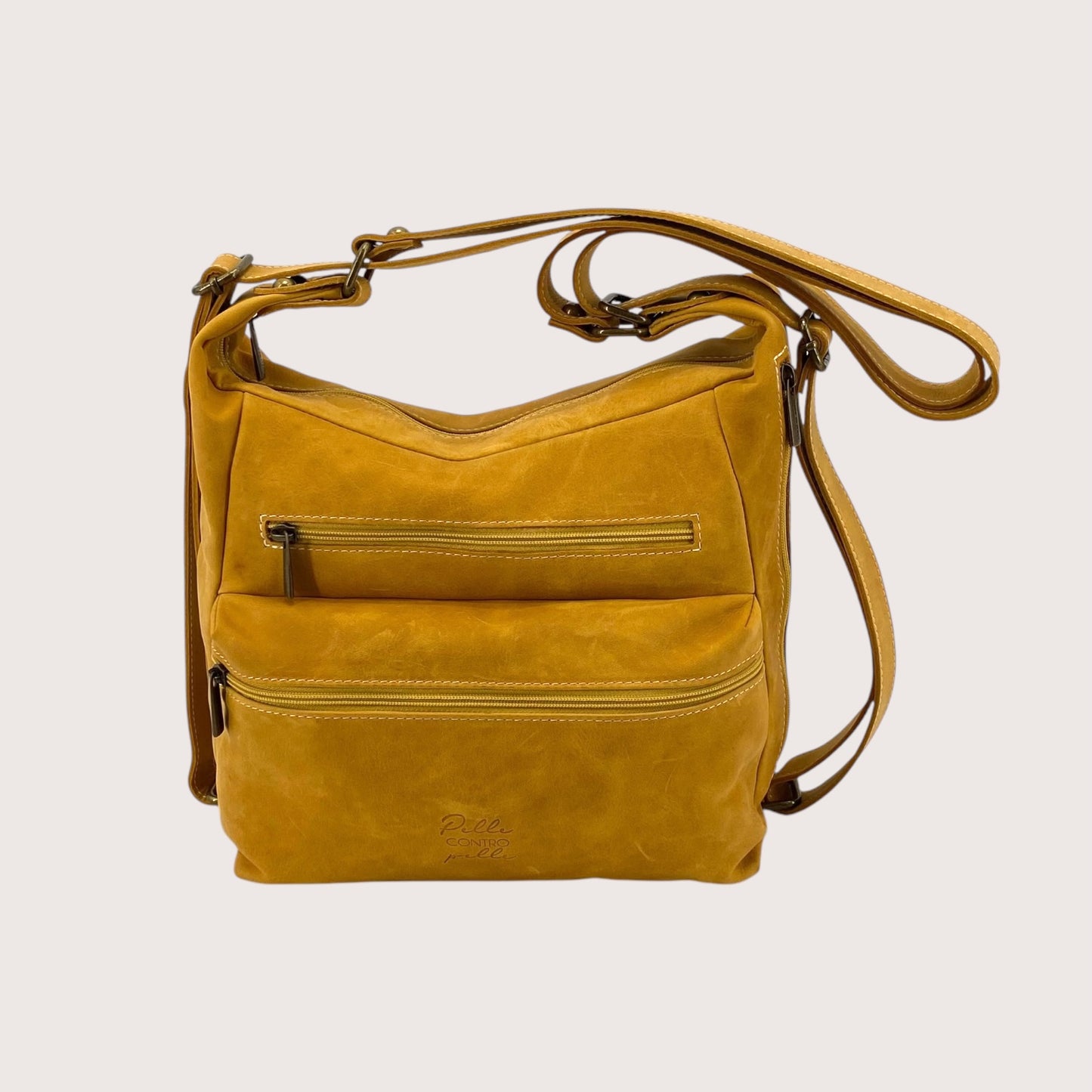 Double borsa zaino in pelle PelleCONTROpelle