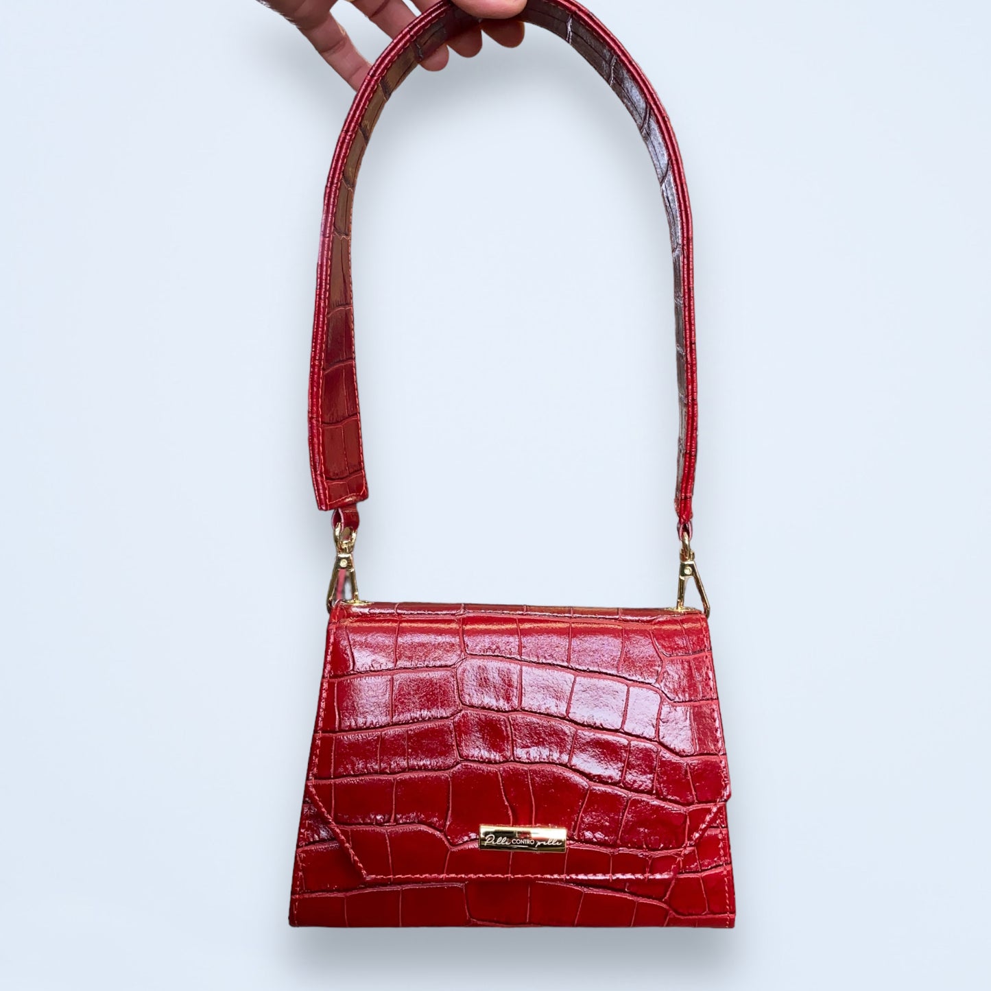 Dafne borsa in pellestampata coccodrillo PelleCONTROpelle