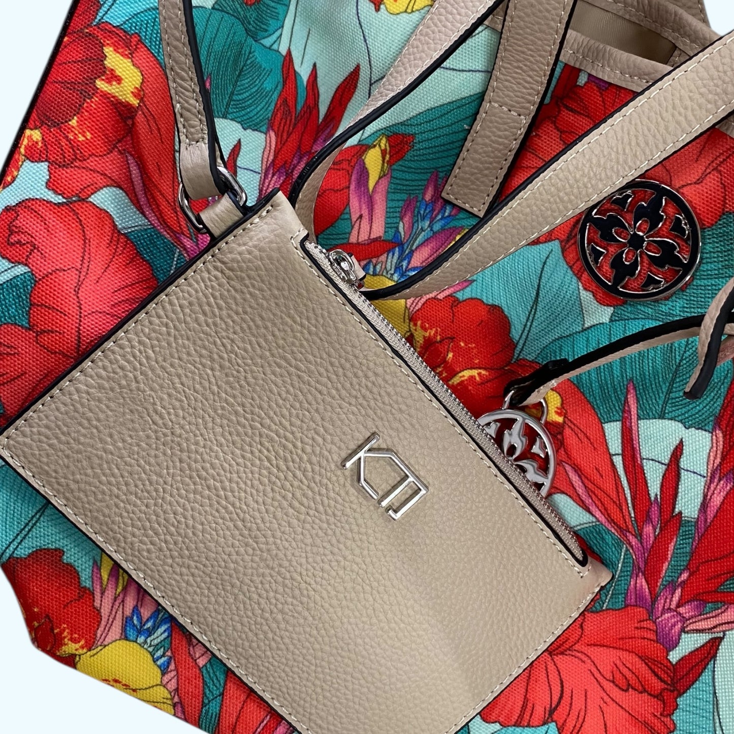 Borsa Kenzo tessuto fiorato e pelle