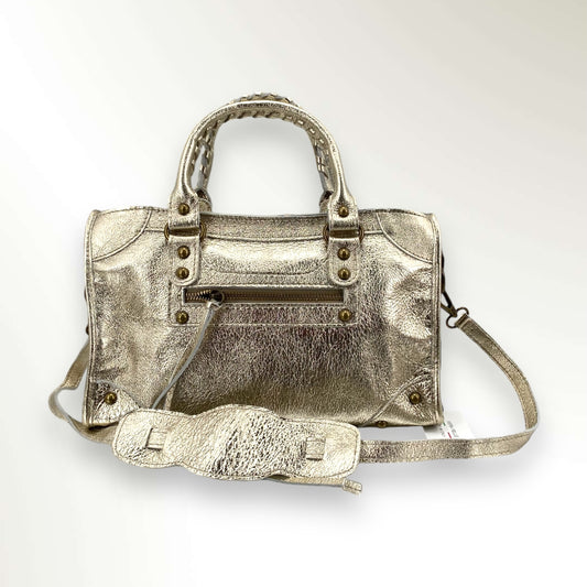 Lizzie borsa in pelle laminata