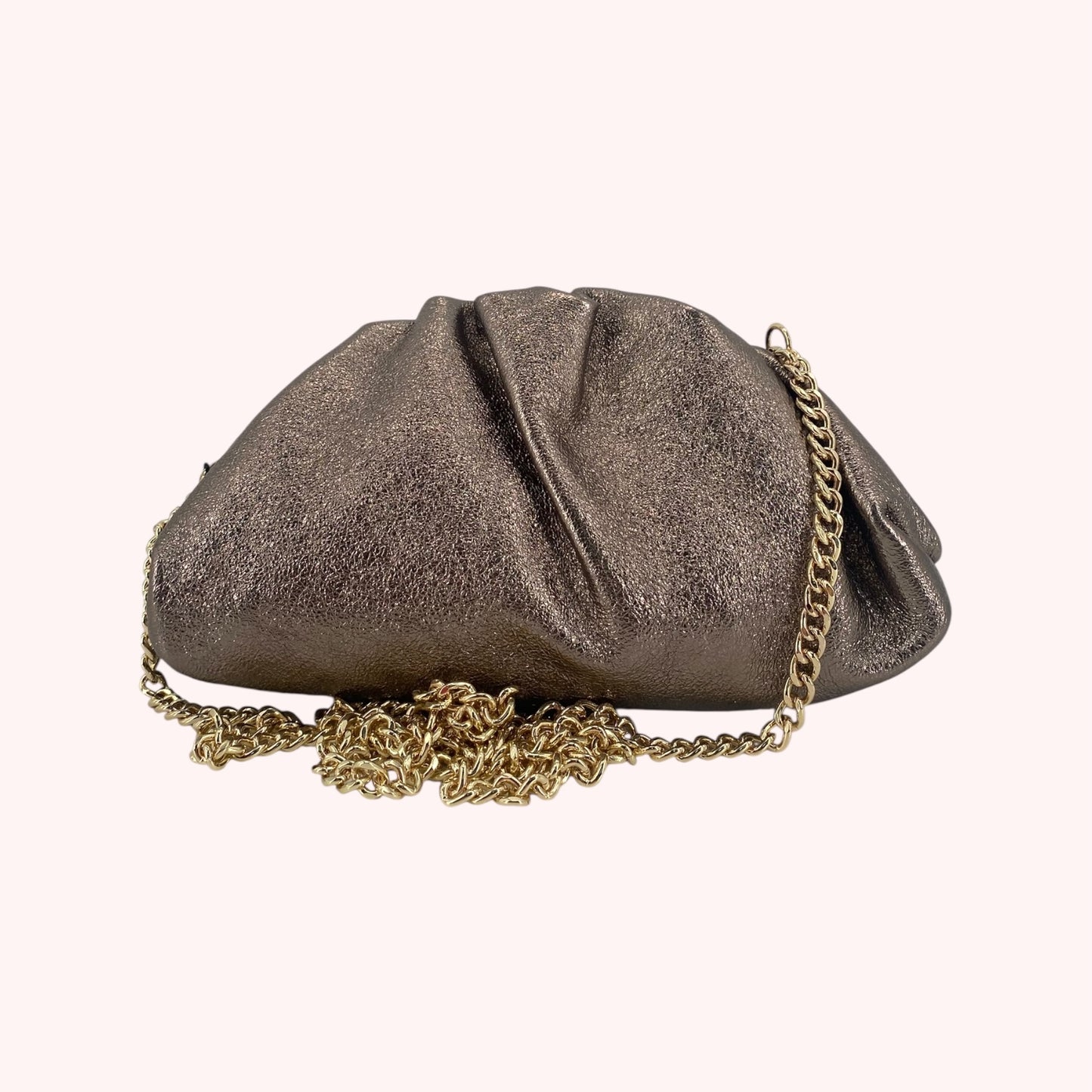 Tamara pochette arricciata in pelle