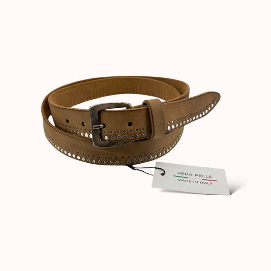 Nabran cintura in pelle tinto in capo con borchie