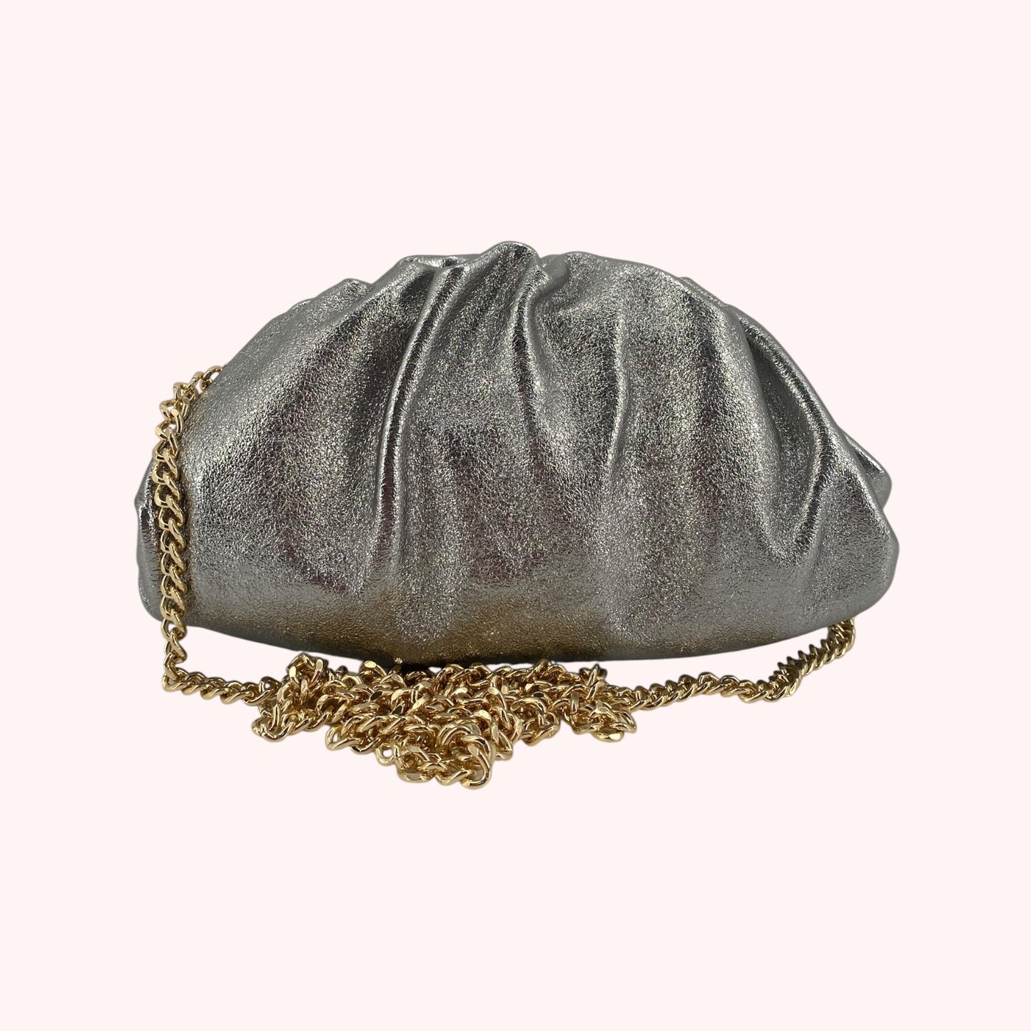 Tamara pochette arricciata in pelle