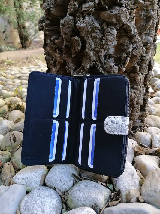 Portafoglio donna in vero pitone