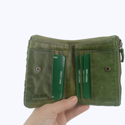 Intreccio Portafoglio in pelle intrecciata