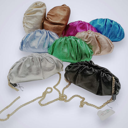 Tamara pochette arricciata in pelle