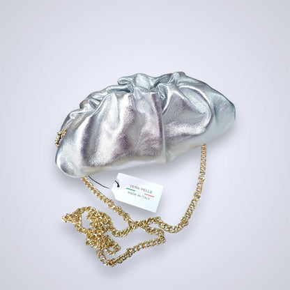 Tamara pochette arricciata in pelle