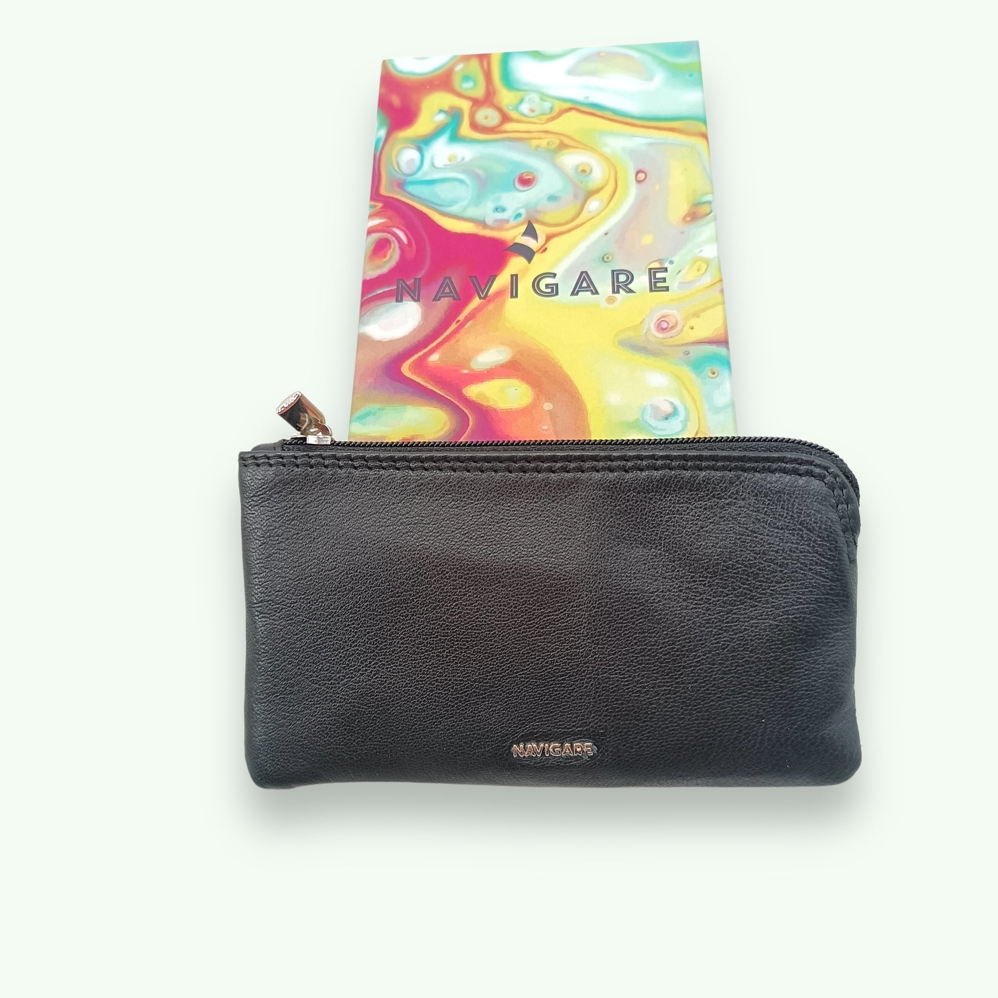 Portachiavi In Vera Pelle Con 2 Tasche E Cerniera - Regalo Elegante Uomo/Donna - Foto 2