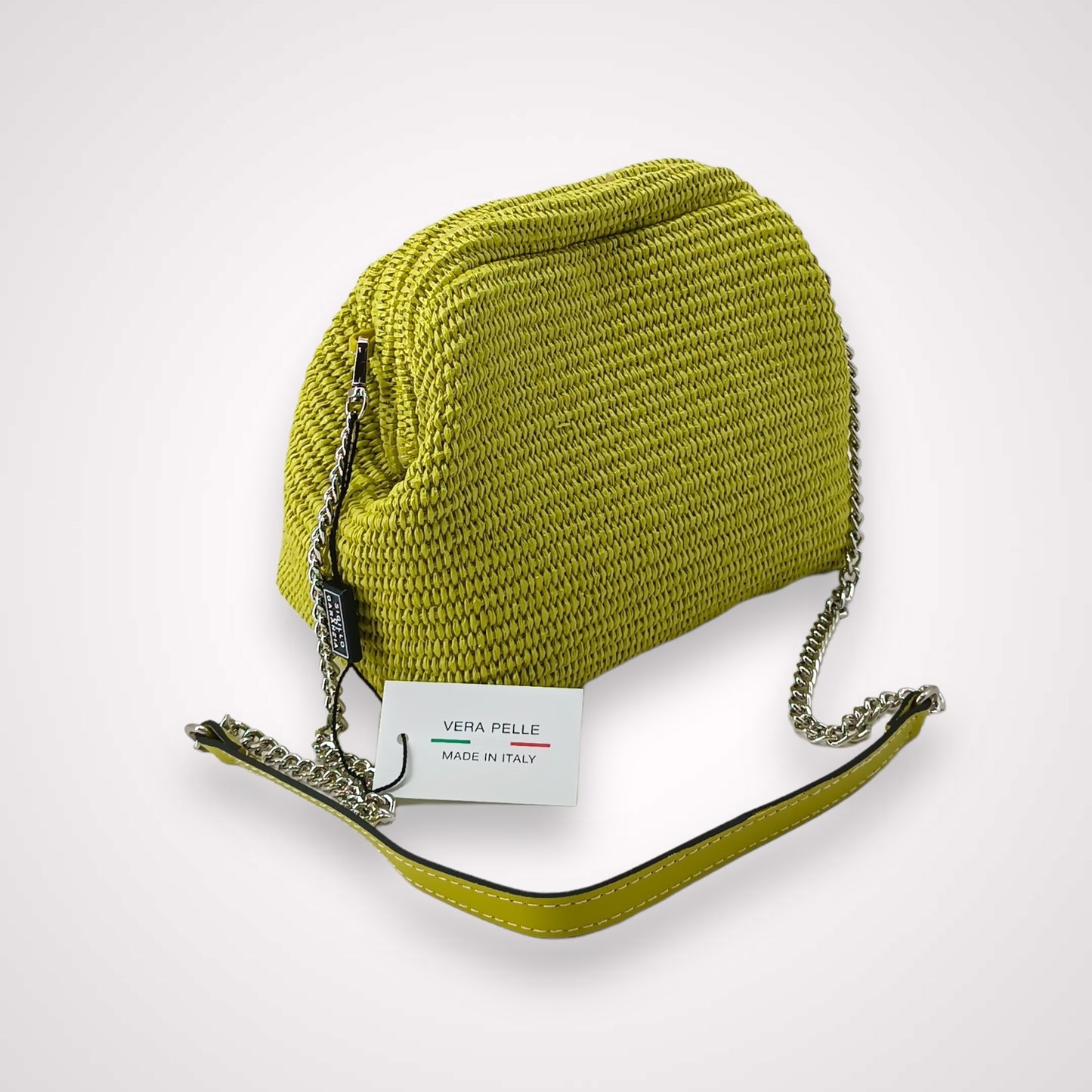 Brigida borsa in rafia e pelle