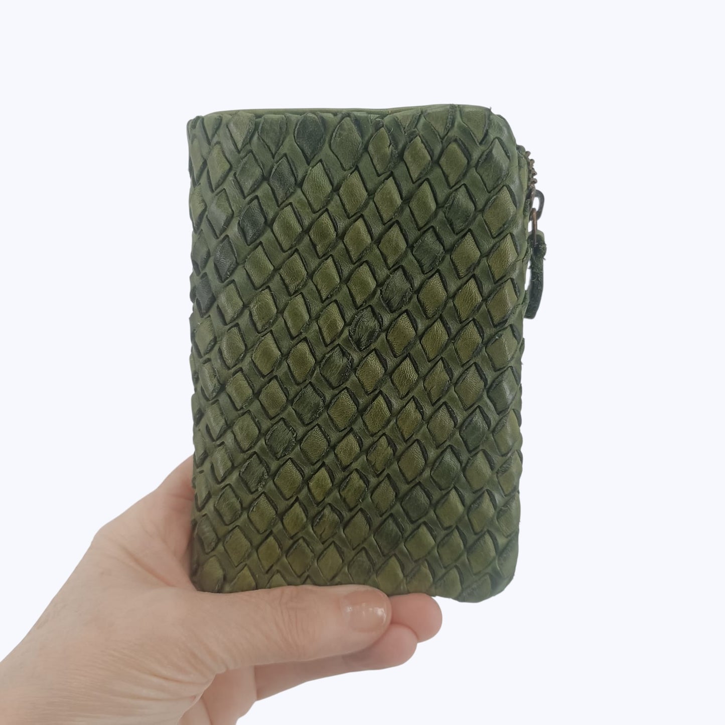 Intreccio Portafoglio in pelle intrecciata