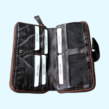 Jole portafoglio in pelle intrecciata