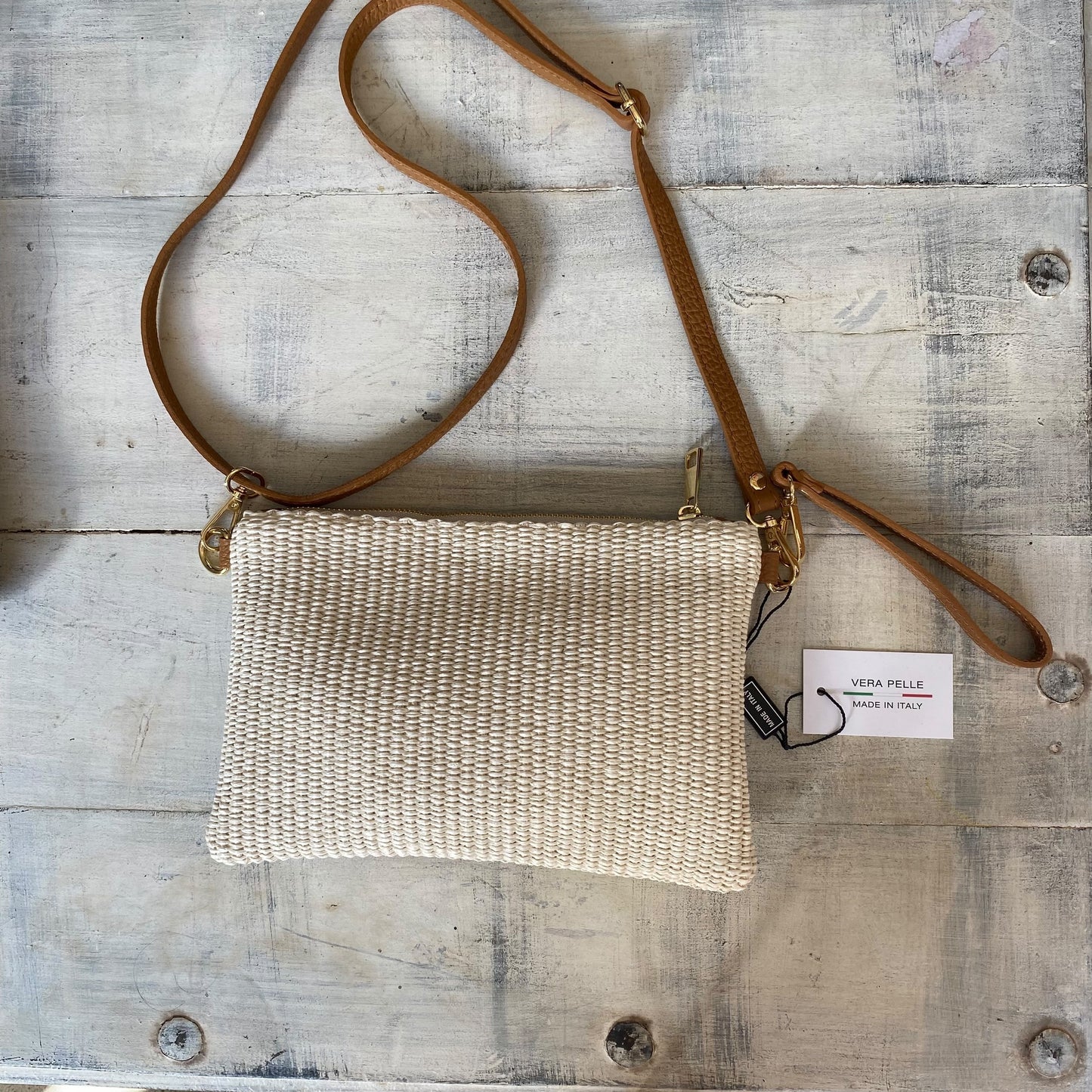 Juliana borsa in rafia e pelle