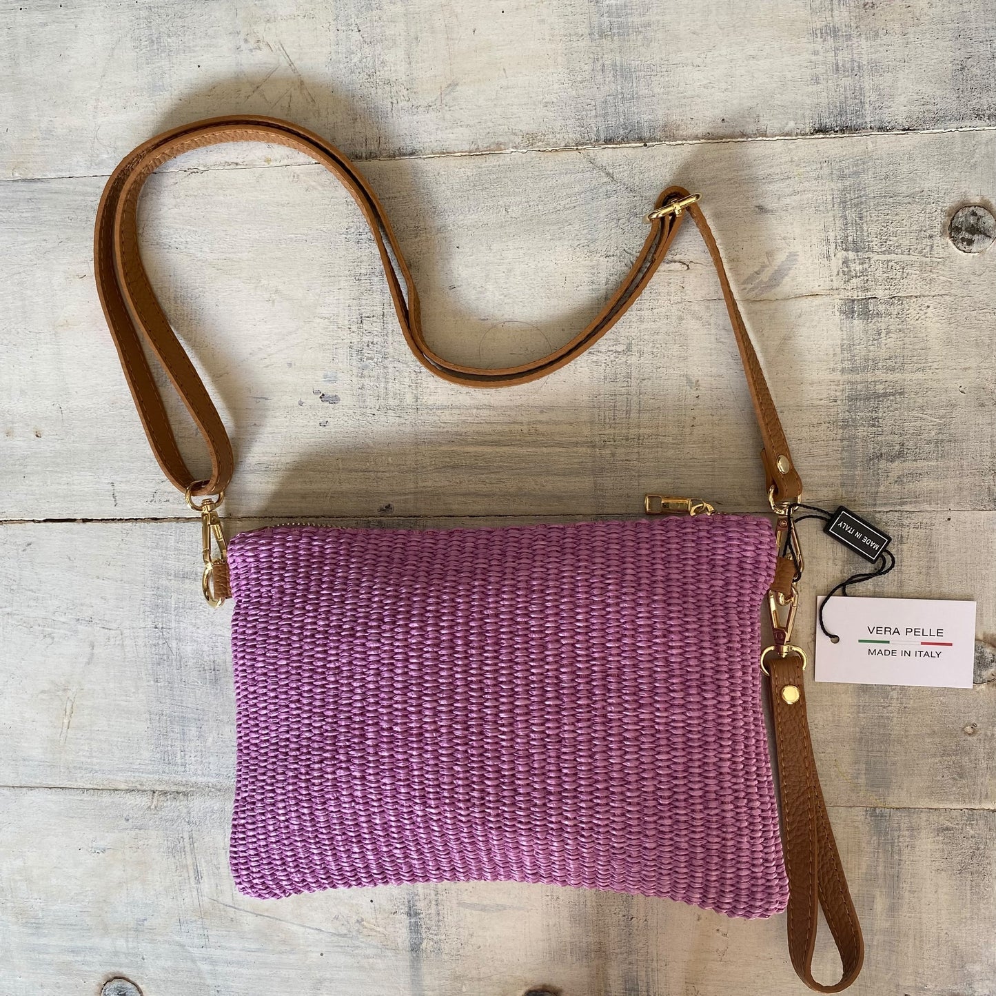 Juliana borsa in rafia e pelle