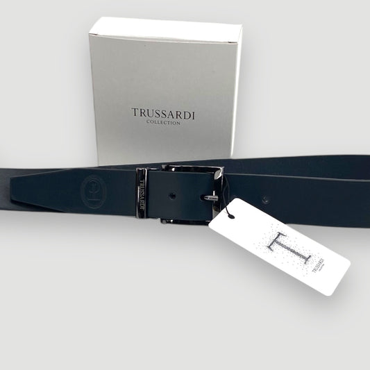 Trussardi cintura in pelle fibbia brunita