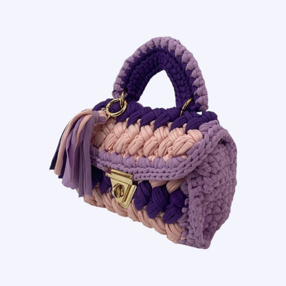 Marta: Borsa a Mano e Tracolla Tricolore Intrecciata
